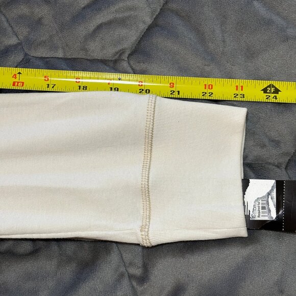 Vintage Rafaella Ivory Cotton T-Shirt Long Sleeves Scoop Neck NOSWT - Picture 8 of 13